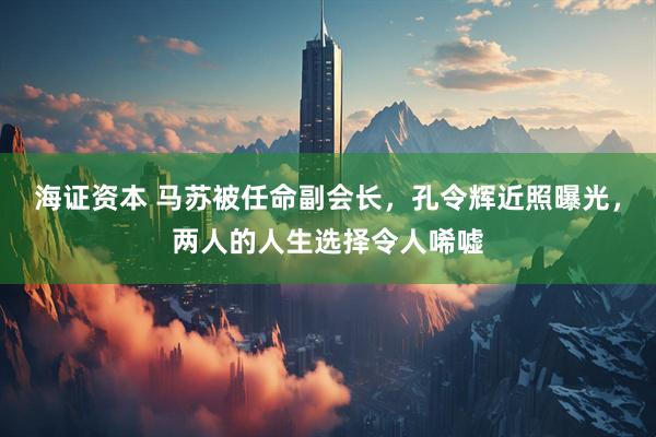 海证资本 马苏被任命副会长，孔令辉近照曝光，两人的人生选择令人唏嘘